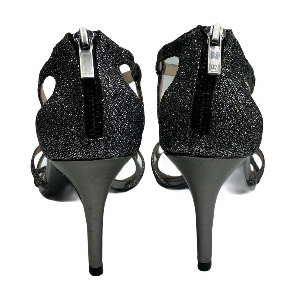 PELLE MODA Silver Sparkle Stilleto Sandal 7.5 - Picture 5 of 9